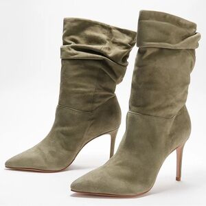 Schutz Ashlee aspen green booties 6.5 new w box
